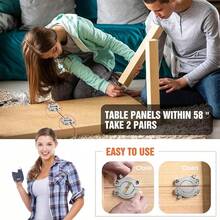 1/2 Peças Conectores de Fivela de Mesa Resistentes, Fechos e Trincos de Folha de Mesa para Extensão de Bancadas de Trabalho, Extensões de Móveis DIY (Liga de Zinco) - Tamanho único - Ver 6