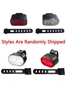 USB Rechargeable LED Bicycle Light Set, Ultra Bright Front And Rear Lights, 4/6 Modes, Mountain Bike Night Riding Lights, Safety Warning Lights, Flashing Warning Cycling Gear, Handlebar Mount, Brake Tail Light - A - View 13