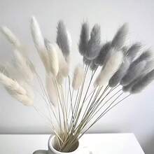 60/120/180/240pcs Bohemian Style Colorful Artificial Flower Bouquets, Suitable For Home Decor, Wedding Decorations, Spring Festivals, Ramadan, Easter, Mother's Day And Valentine's Day Gifts - White + Gray - View 1