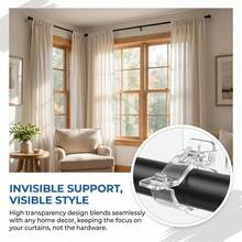 2/4pcs, Classic Plastic Window Curtain Rod Brackets, No Drilling Required, Multifunctional, Self-Adhesive Rod Brackets, No-Nail Adhesive Curtain Rod Hooks, Suitable For Dorm, Bathroom, Bedroom, Living Room Decoration Curtain Hooks, Home Shower Curtain Rod Use - 2pcs - View 5