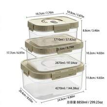 Multi-Functional Transparent Plastic Compartment Food Storage Box, Refrigerator Multi Grids Sealed Fresh-Keeping Box With Cover, Large Capacity Reusable Vegetables FruitsIngredient Container, Microwave Heatable, Kitchen Food Storage And Organization - Multicolor - View 11