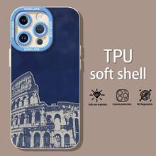 Funda para teléfono con diseño de Coliseo romano, compatible con fundas para teléfonos , Apple, VIVO, OPPO, , Transsion, ,  y Honor. Hecha de material TPU, tiene protección contra golpes y caídas. Ideal para regalar. - Blanco - Ver 1