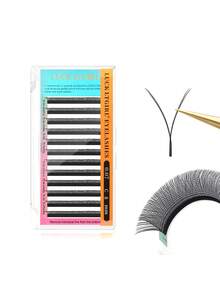 1pc YY 0.07 C D Curl Handmade High-Quality Soft Lightweight Natural Eyelash Extensions, Suitable For Professional Eyelash Cluster, Eyelash Cluster, Single Eyelash, False Eyelashes - Black - View 11