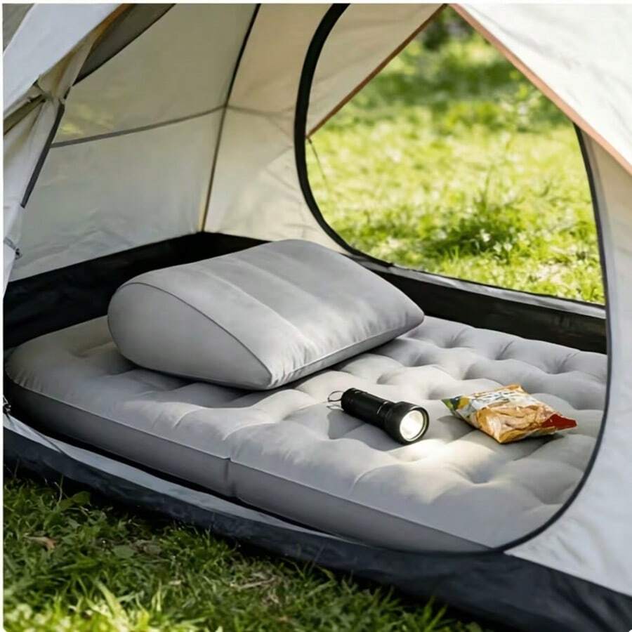 2pcs/Set Portable Multifunctional Inflatable Triangle Pillow, Press-To-Inflate Design, Supports Various Postures, Suitable For Side Sleeping, Lying Down And Sitting, Ideal Comfort Companion For Home, Office And Travel - Triangular Pillow - View 1