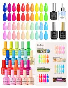 Beetles Gel Polish Set 20 Colors 15ML Pink Yellow Blue Spring Colors Gel Set With Base Top CoatUV LED Lamp Salon DIY At Home Nails Gifts For Women - 20 Colors 15ML Candy Electric - 查看 8
