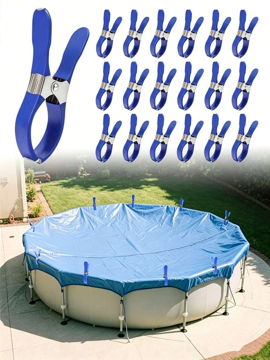 6/1/10pcs/12pcs Swimming Pool Cover Clips, Large Beach Chair Towel Clips, Cruise Ship Pool Chair Towel Rack, Heavy Duty Windproof Clips, Suitable For Pool, Curtain, Beach Supplies, Durable Windproof Fixing Device, Used For Securing Swimming Pool Cover - Multiple Styles - View 1