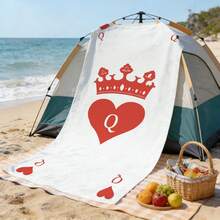 1pc Ultra Soft Queen Crown Pattern Beach Towel For Beach Pool Party - Vacation Beach Accessory Beach Blanket Pool Towel - Style2 - View 8