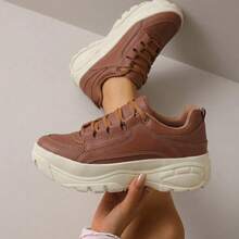 Women's Platform Sneakers Buffalo Chunky Style For Street And Casual Looks Elegant Casual Lace-Up Party Office - 駝色 - 查看 2