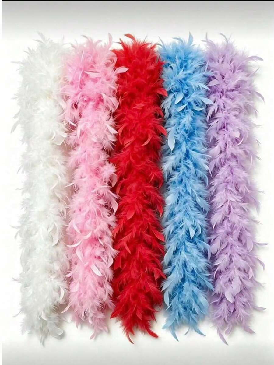 200-Centimeter Ultra-Long And Soft Imitation-Feather Boa, Colorful Feather Scarf, Suitable For Halloween Costumes, Solo Parties, Role-Playing, Clothing, Carnival, Wedding Photo Props, Theme Party Decorations, Reusable Lightweight Plush Accessories - A - View 1