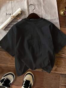 Women's Short-Sleeved T-Shirt In 100% Cotton, Available In Various Colors. Perfect For Casual Wear. - Black - View 3