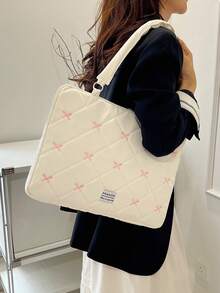 1個學生筆電包 11"/13"/15" 肩背包 蝴蝶結印花 休閒中性 防護套 小包 文件包 筆電套 電腦攜帶包 11 13 15" 便攜式桌上型防護袋 相容 MacBook HP 適合女孩、青少年女孩與男孩 相容 iPad Air 4 5 Pro 防護套 防震包 - 米色 - 查看 9