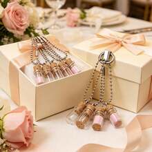 10pcs DIY Wishing Bottles Keychain Creative Glass Small Charm Pendants For Phone Backpack Pendants Couples Friends DIY Decor - Multicolor - View 2