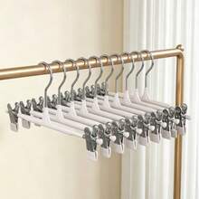 30er Kleiderbügel Set - 20 Stück rutschfeste Standardbügel + 10 Stück Klemmbügel für Hosen, langanhaltend Kleiderorganizer, perfekt für Schlafzimmer Kleiderschrank Aufbewahrung Organisation und Garderobenanordnung zu Hause - Übersicht 7