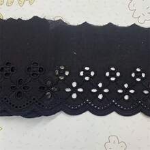 1/5碼 9公分寬花卉鏤空棉質蕾絲飾邊，扇形刺繡蕾絲布料，適用於縫製衣物、DIY手工、洋裝製作、服飾配件，適合縫紉初學者 - 多色D - 查看 19