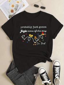 Unisex Adult T-Shirt Probably Just Gonna Jingle Some Of The Way T-Shirt - Black - View 1