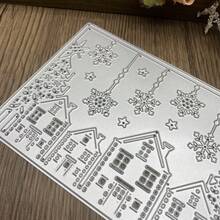 Town House 金屬切割模具 聖誕樹 雪花 鹿 聖誕老人 壓花模板 碳鋼模板 適用於卡片製作 剪貼簿 手冊 禮物裝飾 - 銀白色 - 查看 2