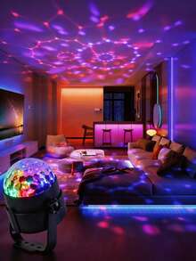 Modern Geometric USB Powered Disco Ball Light - 14 LED Colorful Gradient Crystal Magic Rotating Ball, Suitable For Living Room, Home Stage Entertainment, Space Themed Tabletop Adjustable Spotlight Lamp, No Remote Control - Multi-color light - View 7
