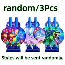 3/6 Piezas S-Uper Party Blowouts Bocinas de Fiesta Retráctiles Reino Champiñón Luigi Estrella de Poder Silbato de Papel Diseño Retro Para Favores de Cumpleaños Suministros de Vacaciones Regalo para Fans Estilo Aleatorio - Multicolor - Ver 6