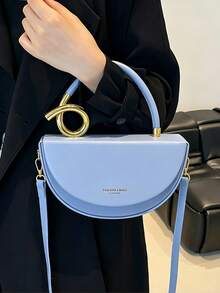 Aesthetic Crescent Bag With Unique Gold Loop Hardware Crossbody Bag Perfect For Art Exhibitions Weekend Dates To Hold Phones Women Bags Purses - 彩色 - 查看 2