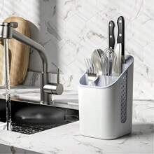 CONTAINER DRAINER ORGANIZER FOR CUTLERY, KNIFE, UTENSILS WHITE - A - 查看 1