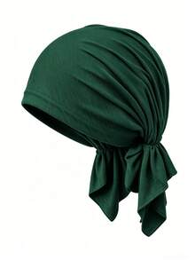 CONFLASS 2/1pc Women's Solid Color Triangle Pre-Tied Headscarf, Soft Comfortable Skin-Friendly Elastic Chemotherapy Hat, Breathable Headscarf, Suitable For Hair Loss Cancer Patients, With Lining Muslim Sleep Cap - Multicolor - View 18