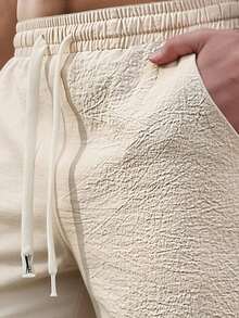 Men's Casual Shorts, Minimalist Design, Comfortable - Khaki - View 3
