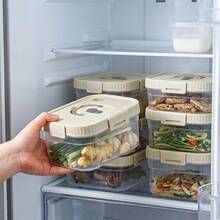 Multi-Functional Transparent Plastic Compartment Food Storage Box, Refrigerator Multi Grids Sealed Fresh-Keeping Box With Cover, Large Capacity Reusable Vegetables FruitsIngredient Container, Microwave Heatable, Kitchen Food Storage And Organization - Multicolor - View 2