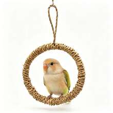 Best-Selling Parrot Toy Handmade Woven Round Swing Ladder Hanging Ring Chewing And Beak Grinding Supplies For Tiger Parakeet - View 6
