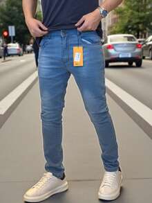 Men's Slim Fit Denim Jeans With Elastane And Lycra - 阿祖爾巴哈馬 - 查看 2