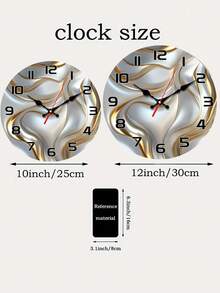 1 Pc 10 Inch/12 Inch Wooden Wall Clock With Golden And Silver Wave Texture Pattern, Silent Clock With Abstract Art Line Design, Living Room, Bedroom, Kitchen, Office Decoration, Modern Home Art Decoration, Ideal Valentine'S Day, New Year Gift, Birthday Gift - Multicolor - View 8