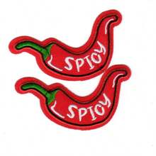 Parche de tela bordado con diseño de pimiento picante, parche de bordado de dibujos animados lindo, se puede planchar o coser, adecuado para ropa, bolsos, zapatos, insignias de sombreros DIY - Versión para planchar - Ver 5