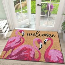 1pc Flamingo Pattern Door Mat/Carpet, Comfortable Decorative Floor Mats, Great For Home Bedroom, Bathroom Entryway, Machine Washable, Outdoor Rug,Outdoor Decor,Patio Decor,Halloween Decor,Christmas Decrotions,Fall Decor - A - View 9