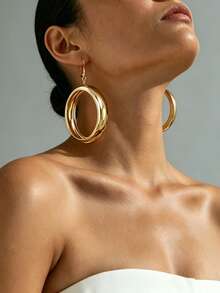 1 Set Medieval Fashion Vintage Shiny Exaggerated Personalized Magazine Style Women's Outfit - Golden Earrings - View 12