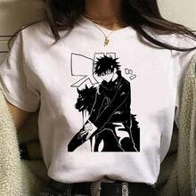 Gothic Clothing, Gojo Graphic Tee, Anime, Funny Summer T-Shirt For Women, Japanese T-Shirts, Cartoon T-Shirts For Women, Vintage Street Style, Unisex, Loose Fit, Cotton, Short Sleeve, Round Neck, Blouses For Women. Casual Blouses For Ladies. - 白色11 - 查看 1