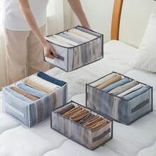 Clear Divided Drawer Organizer Bins, Foldable Fabric Closet Storage Boxes With Handle For Clothes Underwear Socks, Perfect For Wardrobe Drawer Bedroom & Home Clothing Organization - Multicolor - View 4