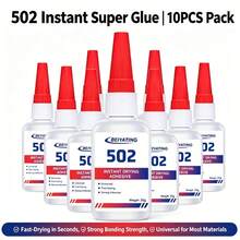 10pcs 502 Super Glue, 1.23oz/35g Clear Adhesive, Fast Drying No Drip Multi-Purpose Glue, Suitable For Slime, DIY Crafts, School And Home Repair - Multicolor - View 9