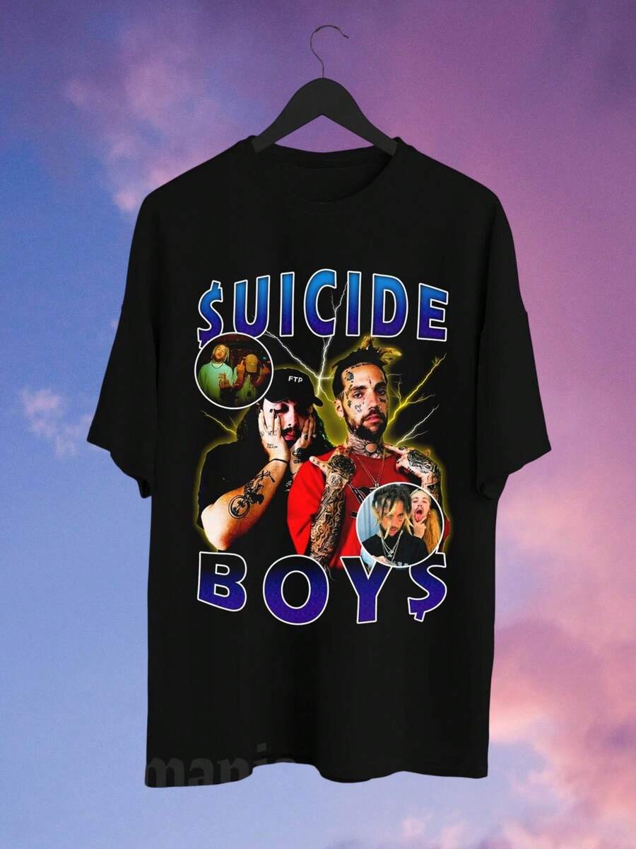 May Include Unisex T-Shirt Featuring The Words SUICIDE BOYS In B (2) - Black - View 1