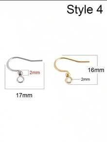 50 crochets d'oreilles en acier inoxydable DIY et accessoires de boucles d'oreilles pour la création de boucles d'oreilles, pendentifs, fermoirs et autres composants de boucles d'oreilles. - 50 pièces/paquet - Voir 6