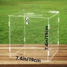 1 Set Transparent Acrylic Card Holder With Slots And Lock, DIY Large Wedding Card Storage Box Suitable For Wedding Reception, Elegant Party, Wedding, Birthday, Baby Shower, Graduation Ceremony And Other Occasions To Decorate Money Envelopes And Gift Cards - one-size - View 4