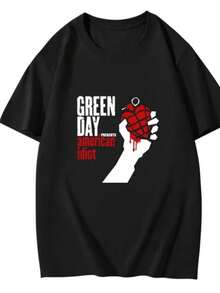 Women GREEN DAY Printed T-shirts 2026 Summer Women Oversized T-shirts Novelty Funny Streetwear Summer Comfortable Tee - Negro - Ver 1