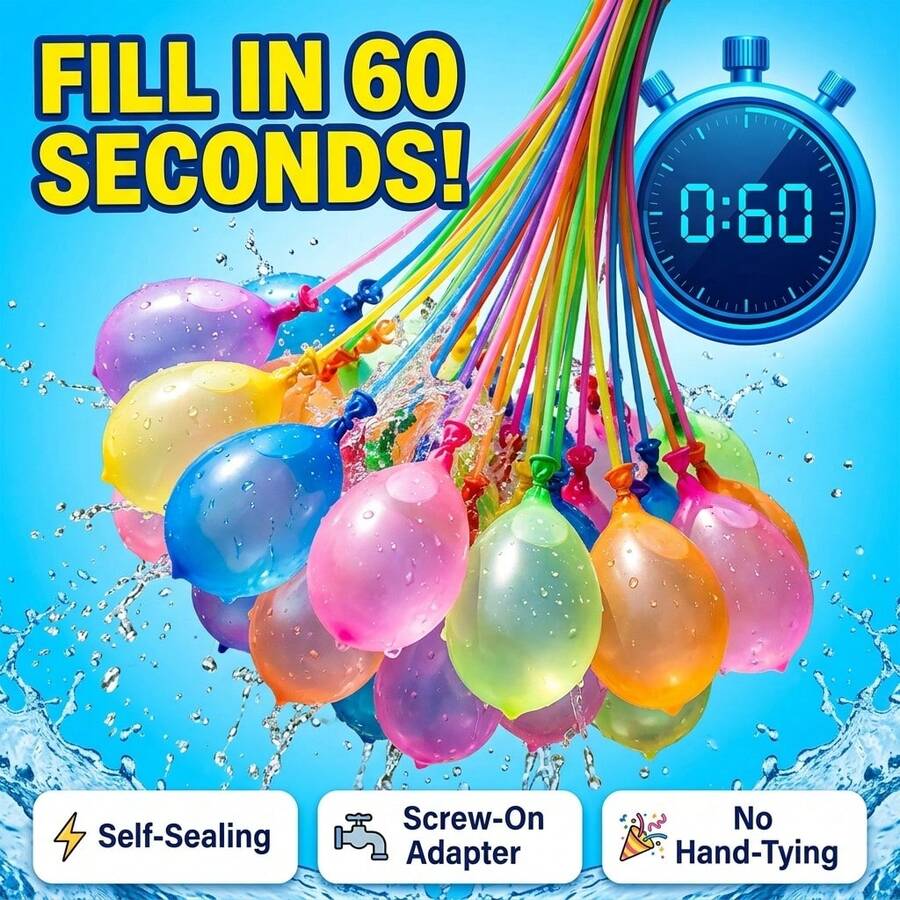 Rapid-Filling Self-Sealing Water Balloons, Tropical Color Thickened Latex Water Bombs For Summer Outdoor Water Fight Party Games - Disposable Water Balloons - View 1