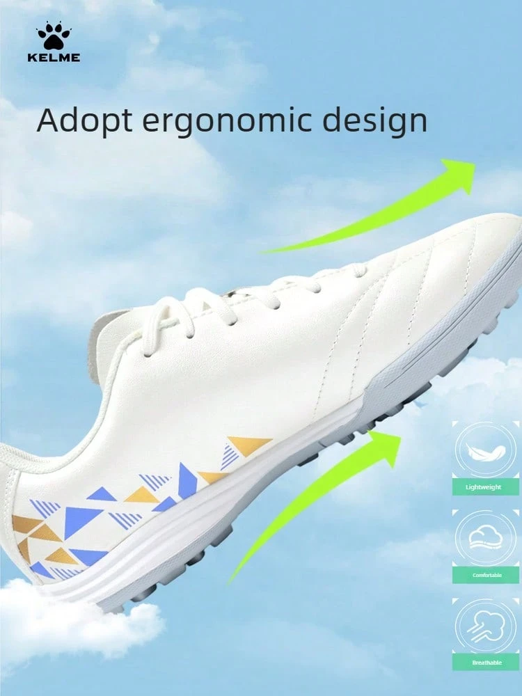 KELME 男款足球鞋 運動訓練 TF 人造草地釘鞋 防滑 專業比賽鞋 - 白紫 - 查看 1