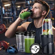 Adler Personal Blender Blend & Go Blender Smoothie Set 1200W 700ml 500ml 300ml Bottles Pulse Ice Crush 4-Blade & 2-Blade Overheat Protection Black - EU E Type Plug(220-240V) - View 11