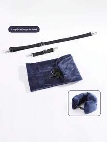 Almohada de viaje rellenable, adecuada para equipaje extra, bolsa de almacenamiento de almohada de cuello de viaje de terciopelo suave, tamaño de cuello ajustable, almohada plegable multifuncional, adecuada para viajes en avión - Multicolor - Ver 9