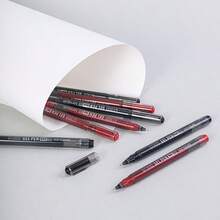 Large Capacity Gel Pen, 1300m+ Long Writing Length, Black & Red Ink Options, ST High-Precision Tip, Smooth Quick-Dry Ink For Clean Writing, Minimalist Visible Ink Barrel For School, Office & Study Use - 12Pcs/Set - View 8