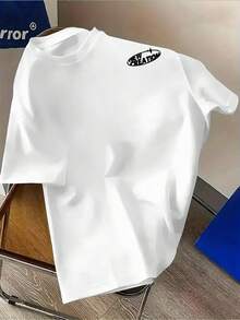 T-Shirt Homme 180g En Coton 100% Avec Impression à Chaud, Col Rond Respirant Et Confortable, Design Double-Face LIGHT CULTURE Avec Motif Étoile, T-Shirt Streetwear décontracté D'été Polyvalent, Résistant Et Facile à Laver, Idéal Pour Le Fitness, Les Voyages, Les Activités Extérieures Et Le Look Urbain Quotidien Moderne - Blanc - Voir 2