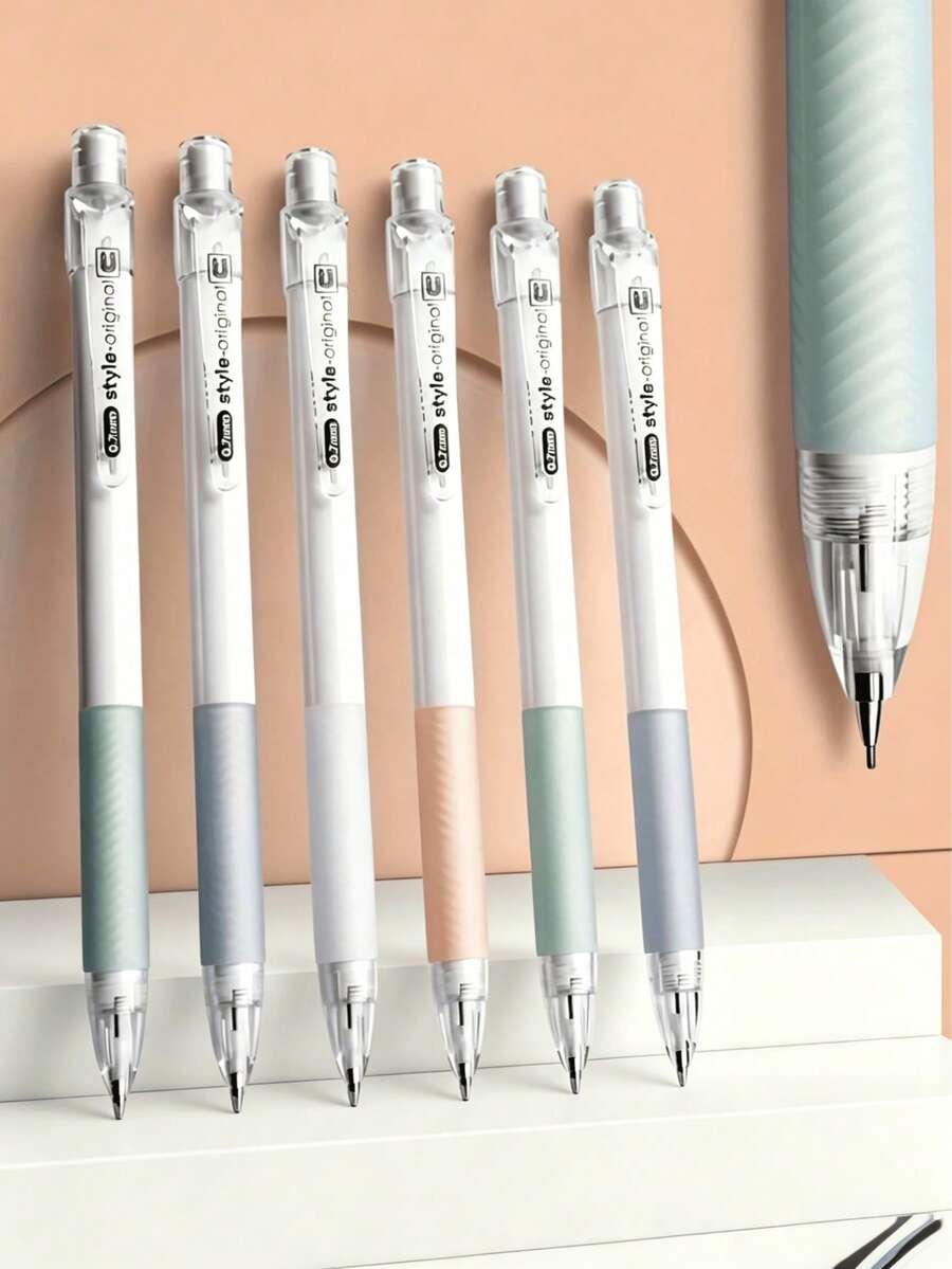4 Mechanical Pencils, Smooth Writing, Durable ABS Material, Suitable For Students And Office Use, Various Colors Back To School. - Pencil - View 1