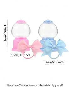 12/1pc Cute Gashapon Machine Shaped Transparent Candy Box, Storage Box With Bow Tie, Plastic Candy Cup Mini Box, Can Be Filled With Small Storage Box With Bow Tie, Candy Box Decor Candy Storage Box Candy Party Gift Container Chocolate Cake Dessert Princess Wedding Birthday Baby Shower Gift, Gender Reveal Party Favors, Wedding Birthday Valentine's Day Birthday Party Supplies (Pink, Blue) - Multicolor - View 9