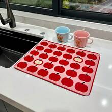 Tapete Absorbente de Malla de Manzana para Cocina, Antideslizante, para Secado Rápido en Lavadora, Baño, Drenaje, Decoración de Mesa EF2J - 3 - Ver 2