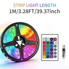 智慧 RGB LED 燈條，3.28英尺至65.6英尺 (1m-20m)，附 App 與 44 鍵遙控器，音樂同步變色可調光 LED 燈，適用於臥室、電視、遊戲、房間裝飾 - 幻彩24鍵遙控+APP控制 - 查看 8